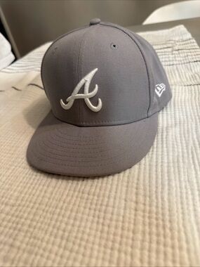 New Era Kids Gray Atlanta 'A' Logo Cap